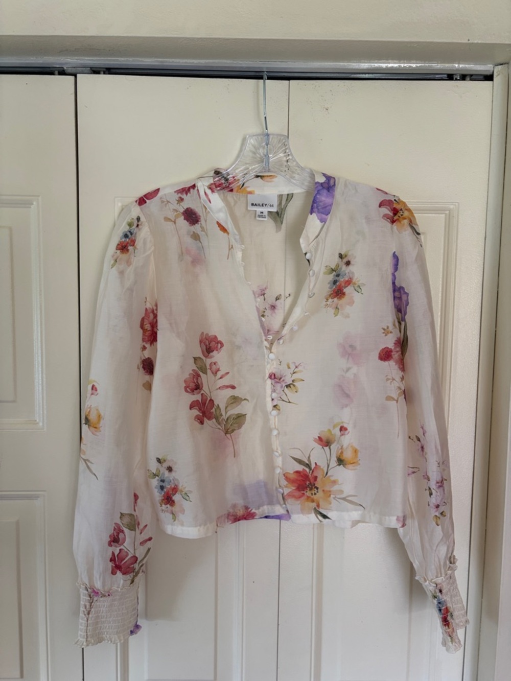 Bailey 44 Sheer Coquette Cottage Fairycore Sleek Floral Romantic Whimsical Sz M